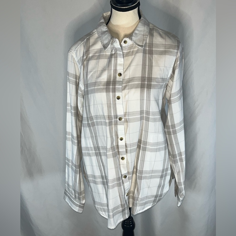Jachs Girlfriend New York Plaid Button Down Women’s  Long Sleeve